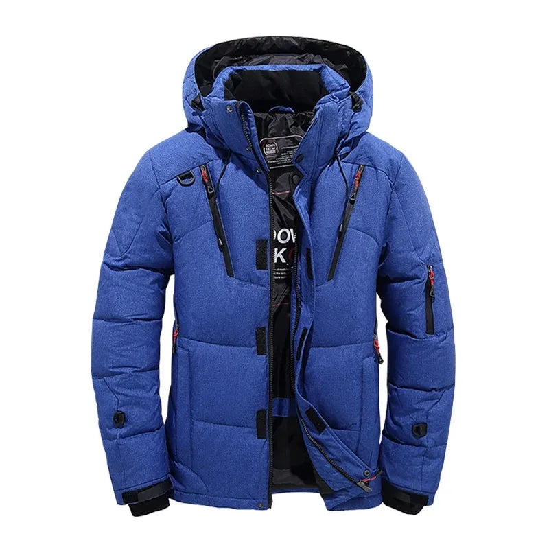 Chaqueta de plumón de pato blanca de invierno para hombre