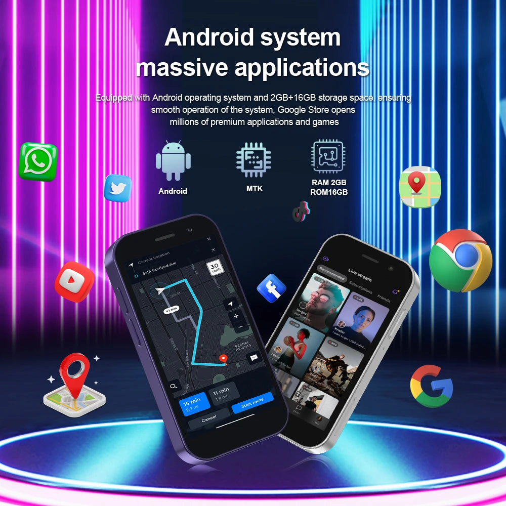 SERVO KING8000 Mini Smartphone Android 4G LTE, GPS, pantalla de 3