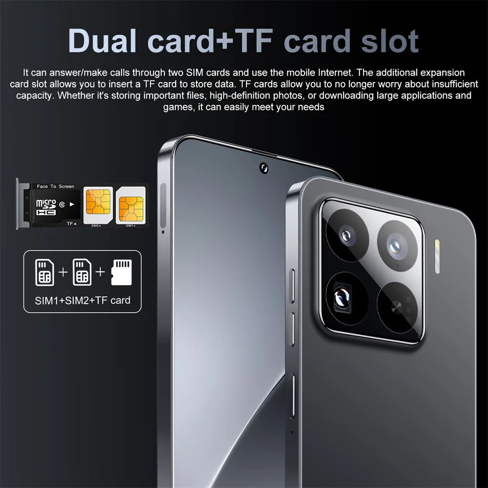Teléfono inteligente 14T Pro 5G 7.0HD, doble SIM, 16 GB + 1 TB, Android