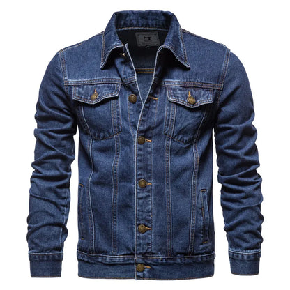 Chaquetas vaqueras lisas de otoño 2025 para hombre, chaquetas vaqueras