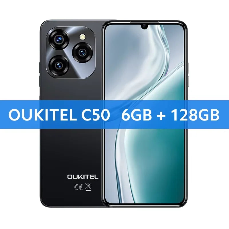 Teléfono OUKITEL C50 desbloqueado 5G-Smartphone Android 14, 24GO + 128