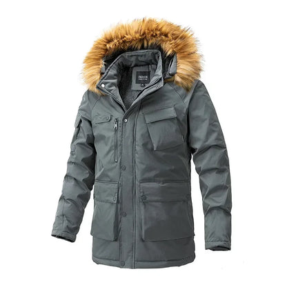Parkas cortavientos, abrigo resistente al frío con relleno de algodón para hombre