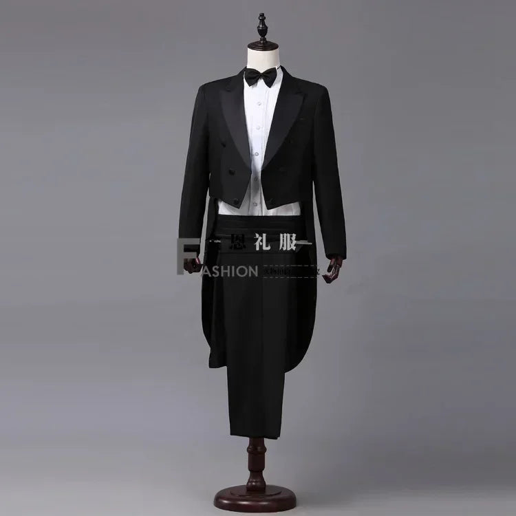 Traje de esmoquin para hombre, estilo vintage, formal, frac