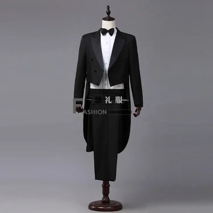 Traje de esmoquin para hombre, estilo vintage, formal, frac