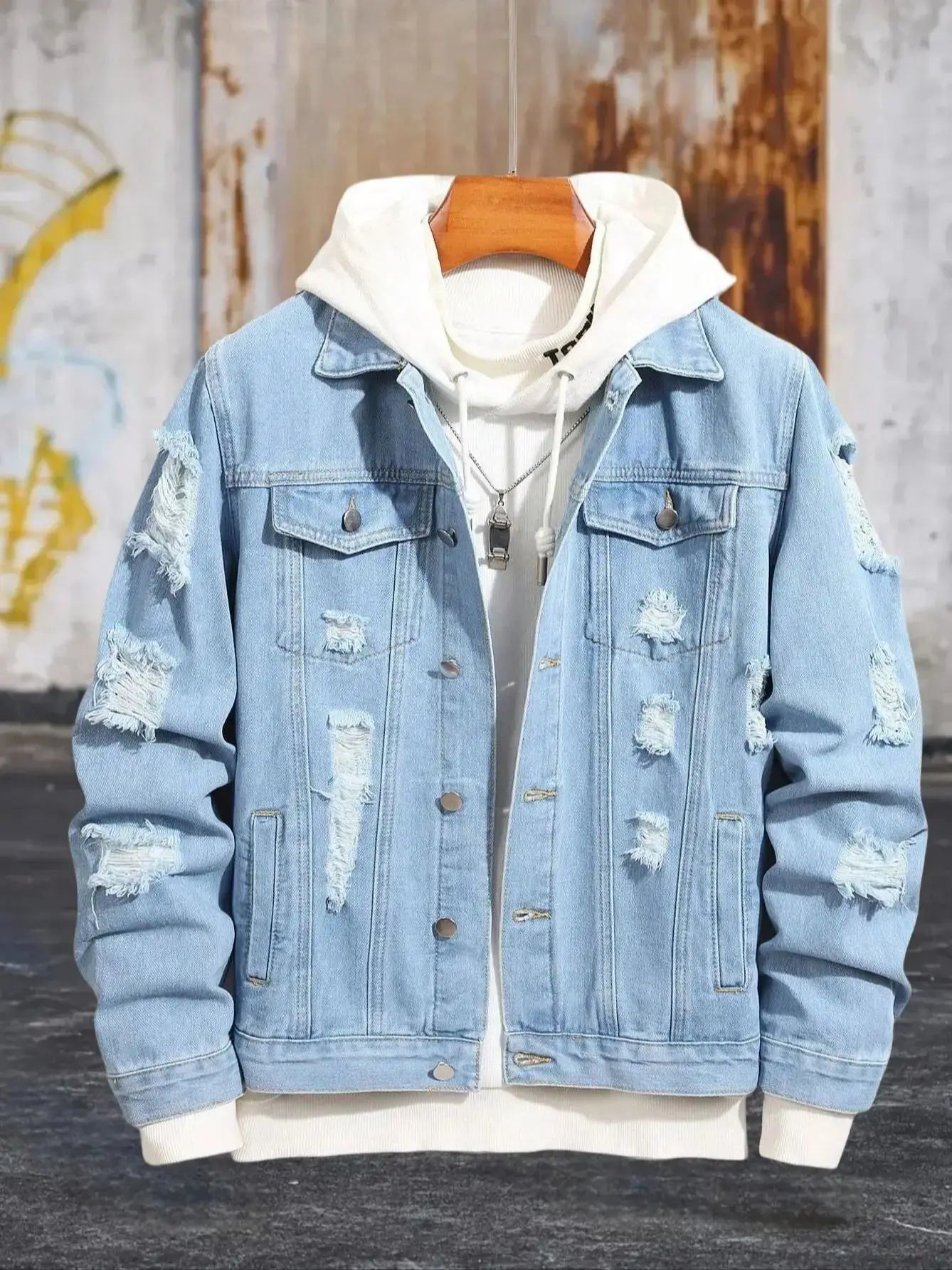 Chaqueta vaquera informal para hombre, estilo urbano