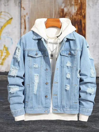 Chaqueta vaquera informal para hombre, estilo urbano