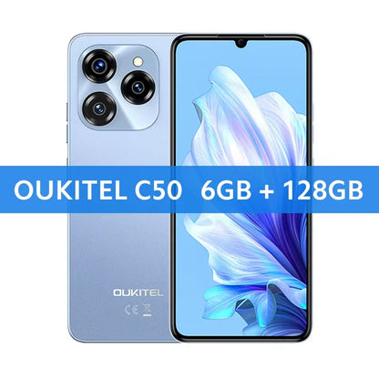 Teléfono OUKITEL C50 desbloqueado 5G-Smartphone Android 14, 24GO + 128