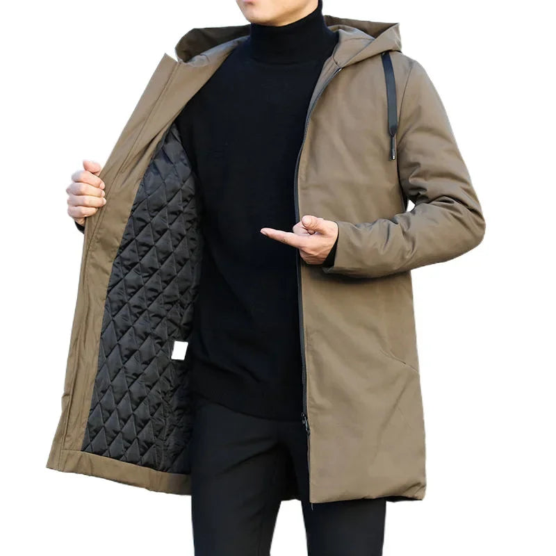 Gabardina de otoño e invierno para hombre, cortavientos, chaqueta de abrigo