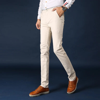 Pantalones para hombre 2024, nuevo estilo clásico, de algodón elástico
