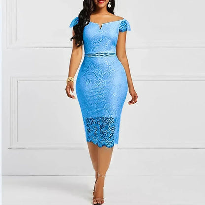 Elegante vestido de encaje para fiesta de noche, boda, para mujer