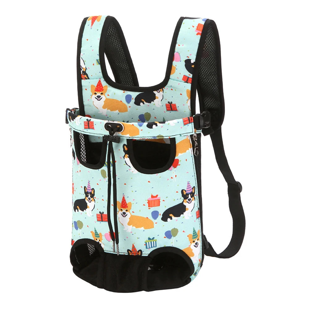 Bolsa de transporte ajustable para gatos, mochila de doble hombro para mascota