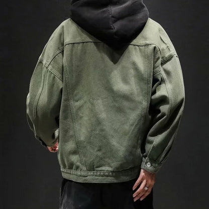 Chaqueta vaquera de otoño para hombre, abrigos vaqueros