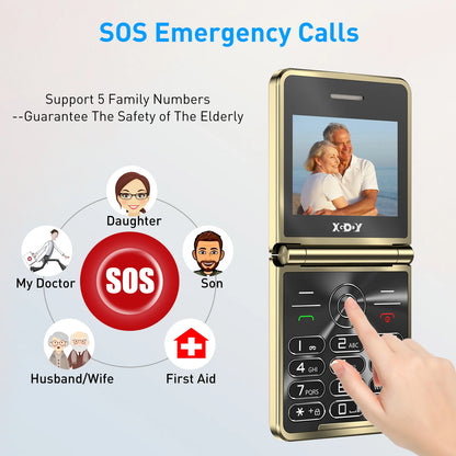 XGODY S200, Mini teléfono plegable de 2,4 pulgadas, teléfono inteligente
