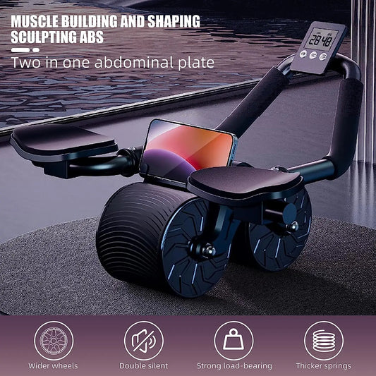 Rueda abdominal de rebote con soporte para codos, rodillo para abdominales