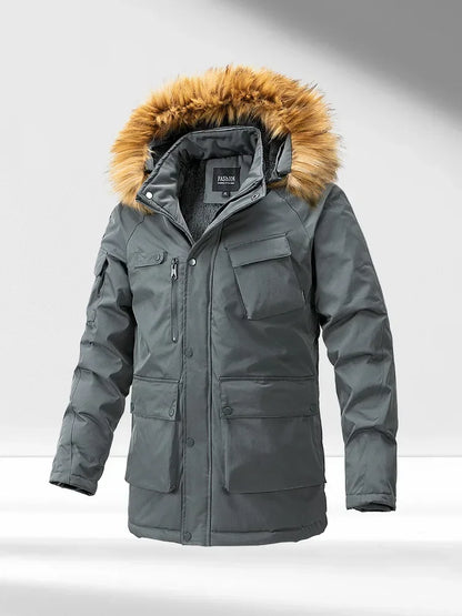 Parkas cortavientos, abrigo resistente al frío con relleno de algodón para hombre
