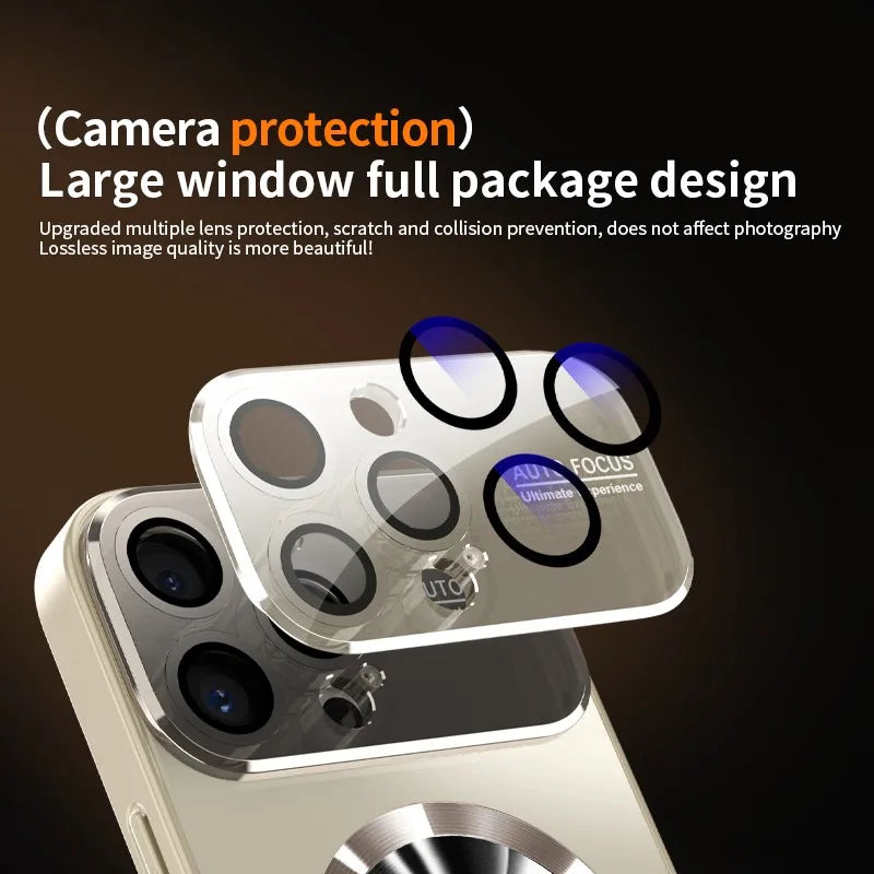 Nueva funda mate de lujo metálica de titanio para iPhone 16, 15, 14, 13