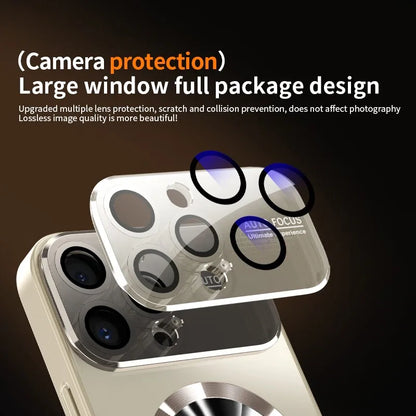 Nueva funda mate de lujo metálica de titanio para iPhone 16, 15, 14, 13
