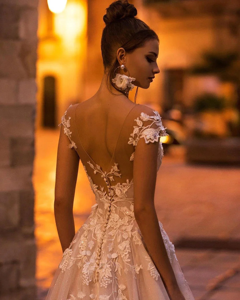 Vestidos de novia bohemios para mujer, transparentes, con hombros descubiertos