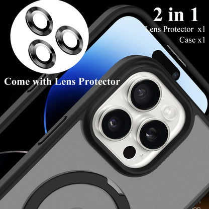 Funda magnética para teléfono móvil con soporte de anillo para iPhone 16,