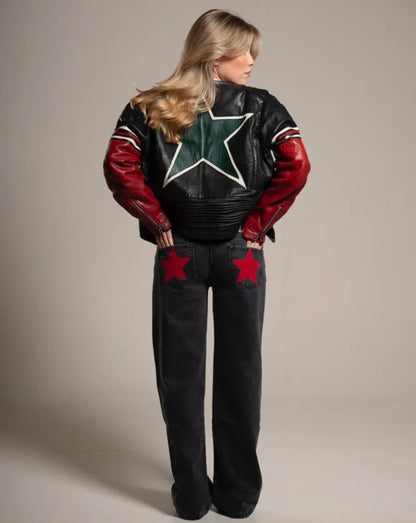 Pantalones vaqueros vintage con estampado de estrella de cinco puntas