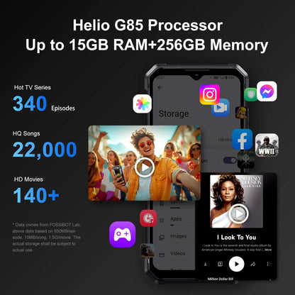 Smartphone robusto FOSSiBOT F106 Pro (8+7 GB RAM/256 GB ROM mAh)