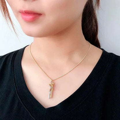 Collar de moda con colgante de abrazo para hombre y mujer, gargantilla