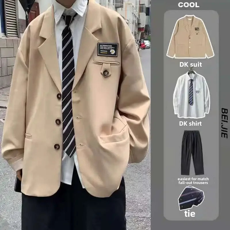 Traje de hombre estilo occidental de otoño, estilo punk coreano de moda