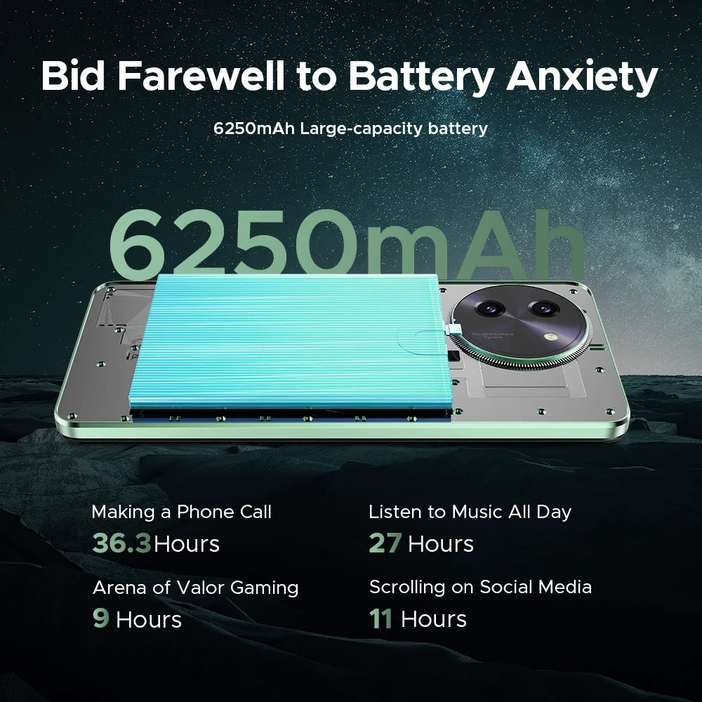 Doogee Note59 Pro Android 15 5g Smartphone 6.75"" Hd+ Mobile Phone 8Gb