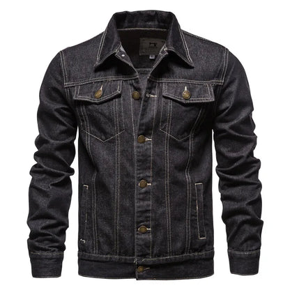 Chaquetas vaqueras lisas de otoño 2025 para hombre, chaquetas vaqueras