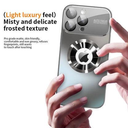 Nueva funda mate de lujo metálica de titanio para iPhone 16, 15, 14, 13