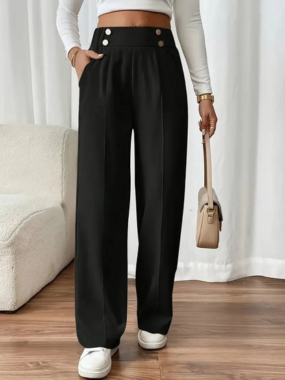 Pantalones anchos de cintura alta para mujer - Novedad 2025