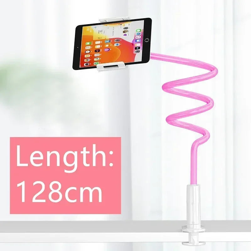 Soporte para teléfono de 128 cm, reposacabezas, brazo largo flexible