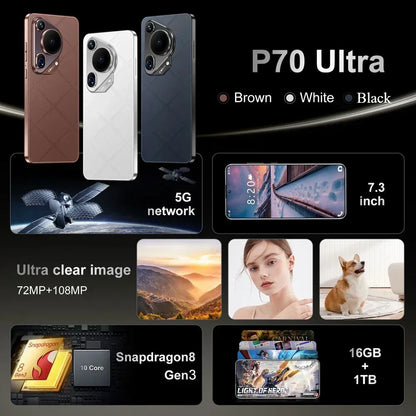 Teléfono inteligente P70 Ultra de 7,3 pulgadas, versión global, Android