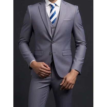 Traje (Blazer + Chaleco + Pantalones) para hombre, estilo británico