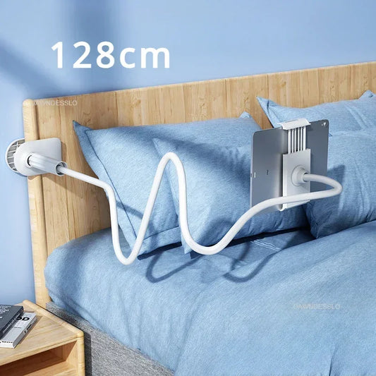 Soporte para teléfono de 128 cm, reposacabezas, brazo largo flexible