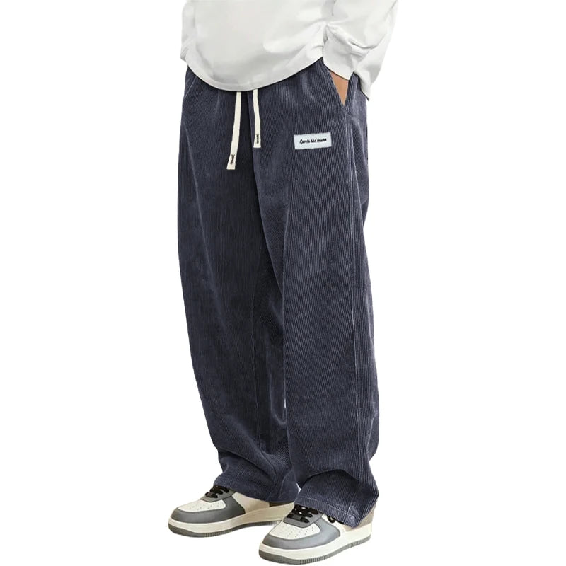 Pantalones casuales de pana de otoño para hombre, pantalones de chándal