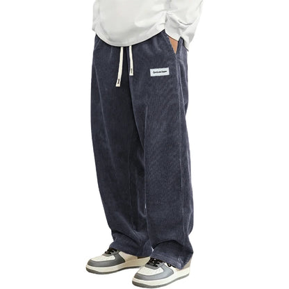 Pantalones casuales de pana de otoño para hombre, pantalones de chándal