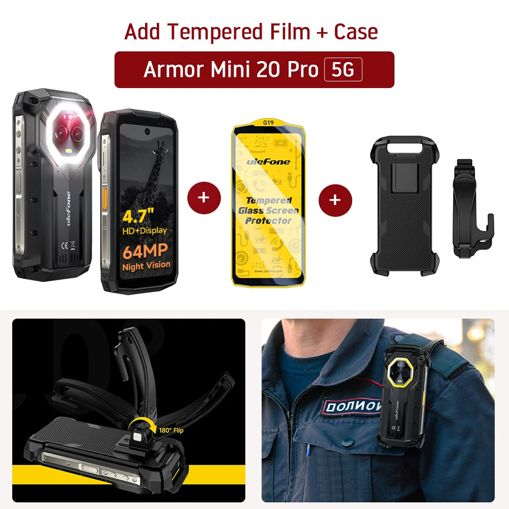 Teléfono robusto Ulefone Armor Mini 20 Pro 5G de 4,7 pulgadas, Android 14