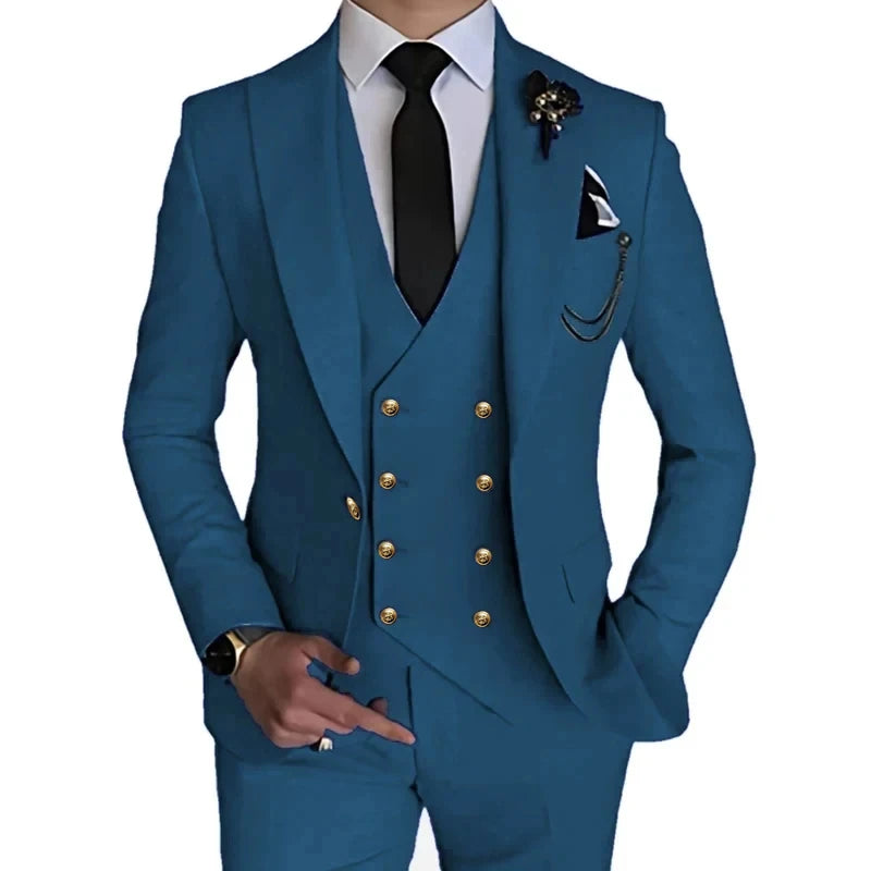 Trajes de moda para hombre, 3 piezas, estilo boutique, de ocio