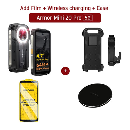 Teléfono robusto Ulefone Armor Mini 20 Pro 5G de 4,7 pulgadas, Android 14