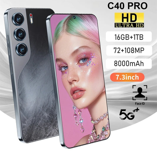 Teléfono inteligente C40 Pro original con Android 14, 8000 mAh, 108 MP