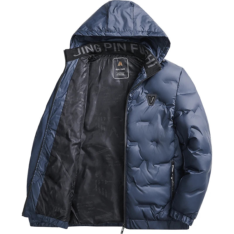 Parkas informales ajustadas con capucha para hombre, moda de otoño