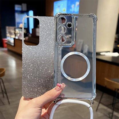 Funda magnética transparente con revestimiento para Realme 14, 14ProPlus