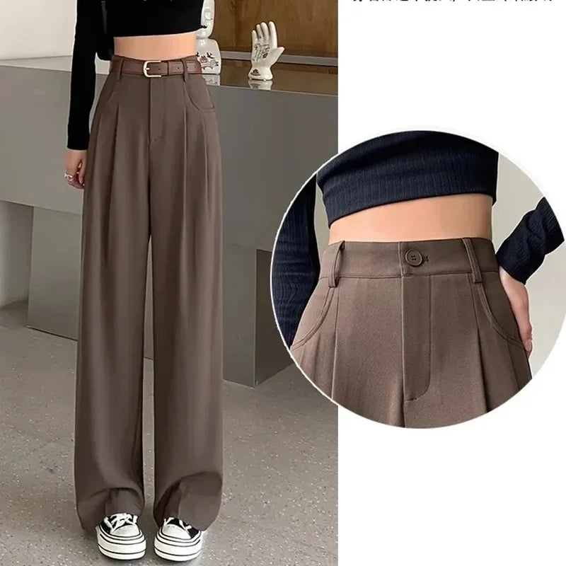 Pantalones de traje de moda para mujer, transpirables, holgados