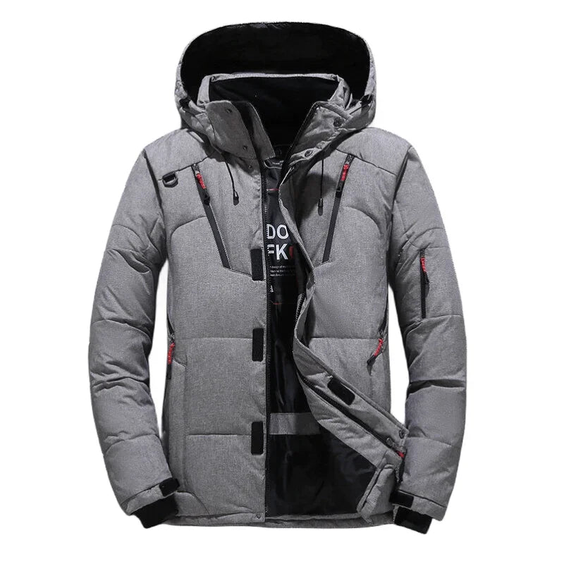 Chaqueta de plumón de pato blanca de invierno para hombre