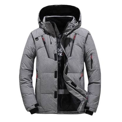 Chaqueta de plumón de pato blanca de invierno para hombre