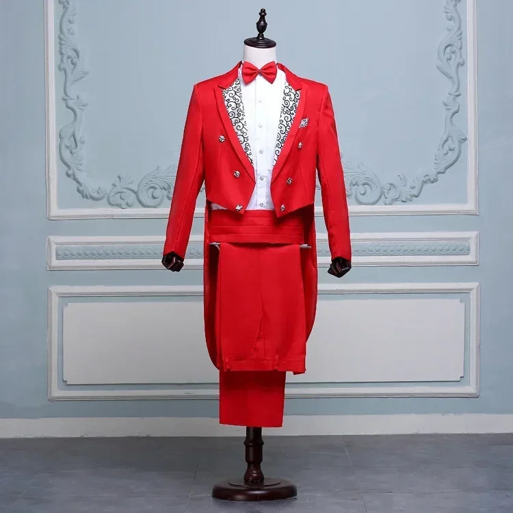 Traje de esmoquin para hombre, estilo vintage, formal, frac