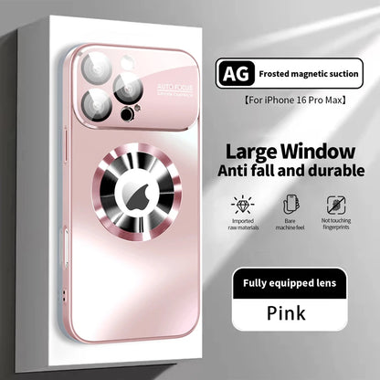 Nueva funda mate de lujo metálica de titanio para iPhone 16, 15, 14, 13