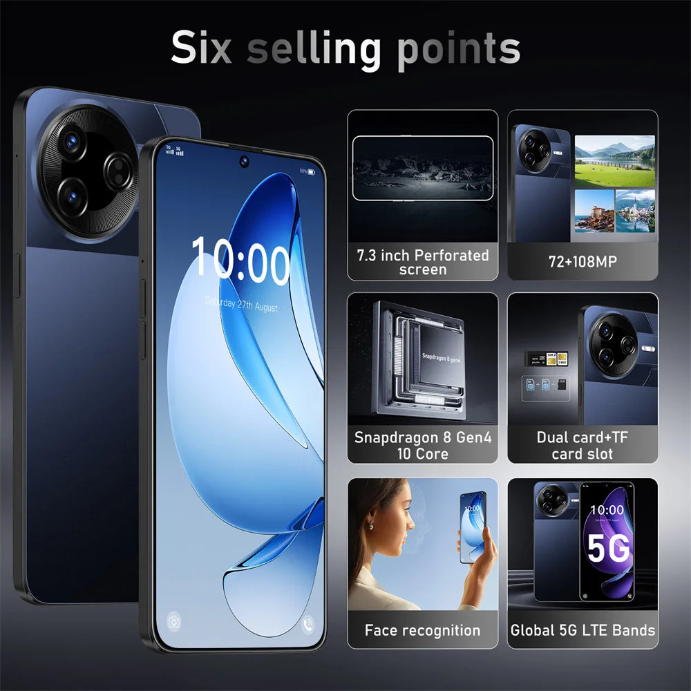 Nuevo teléfono inteligente F7 Ultra original de 7,3 pulgadas, 5G