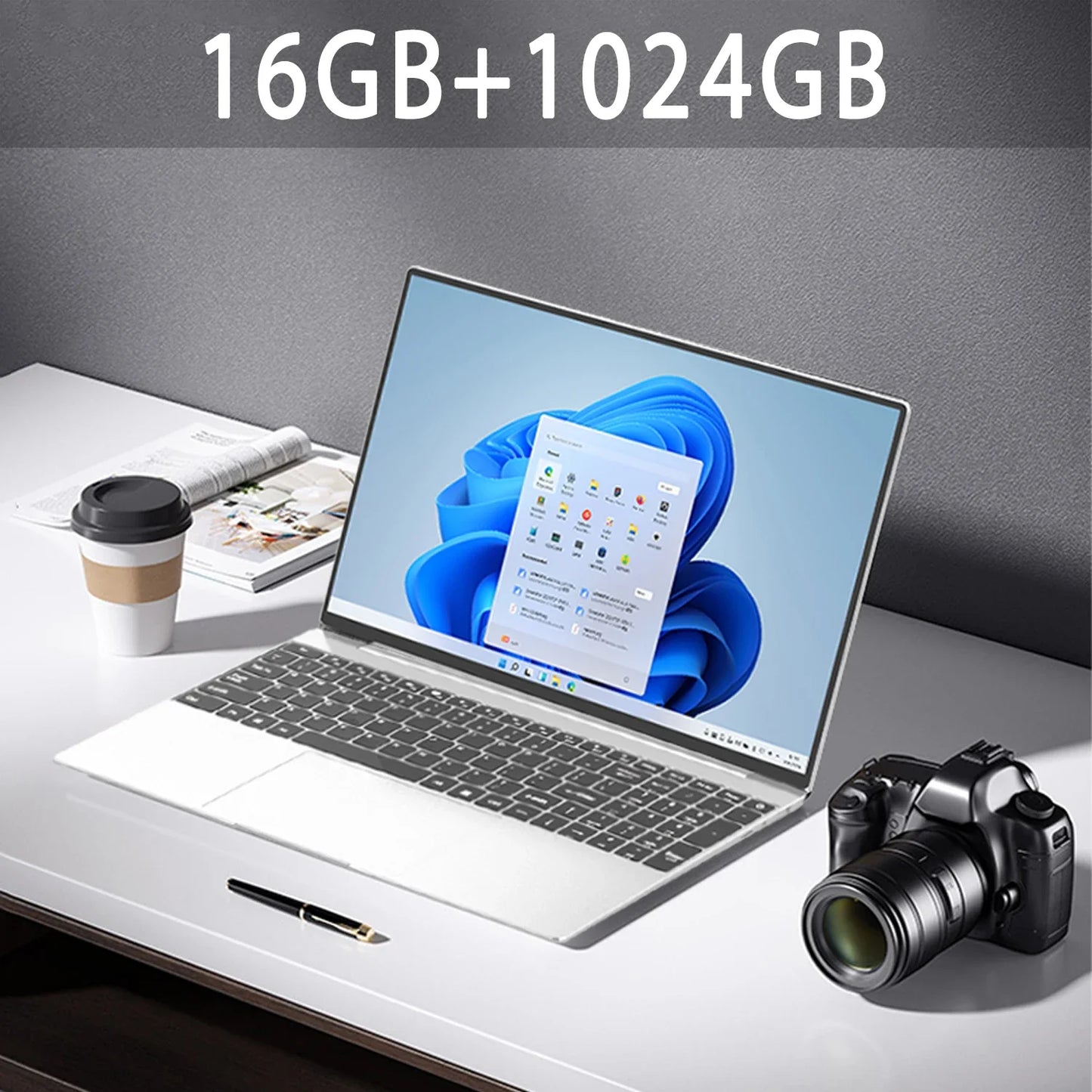 Portátil ultradelgado de 15,6", 16 GB de RAM, 2 TB de SSD, Intel N3700